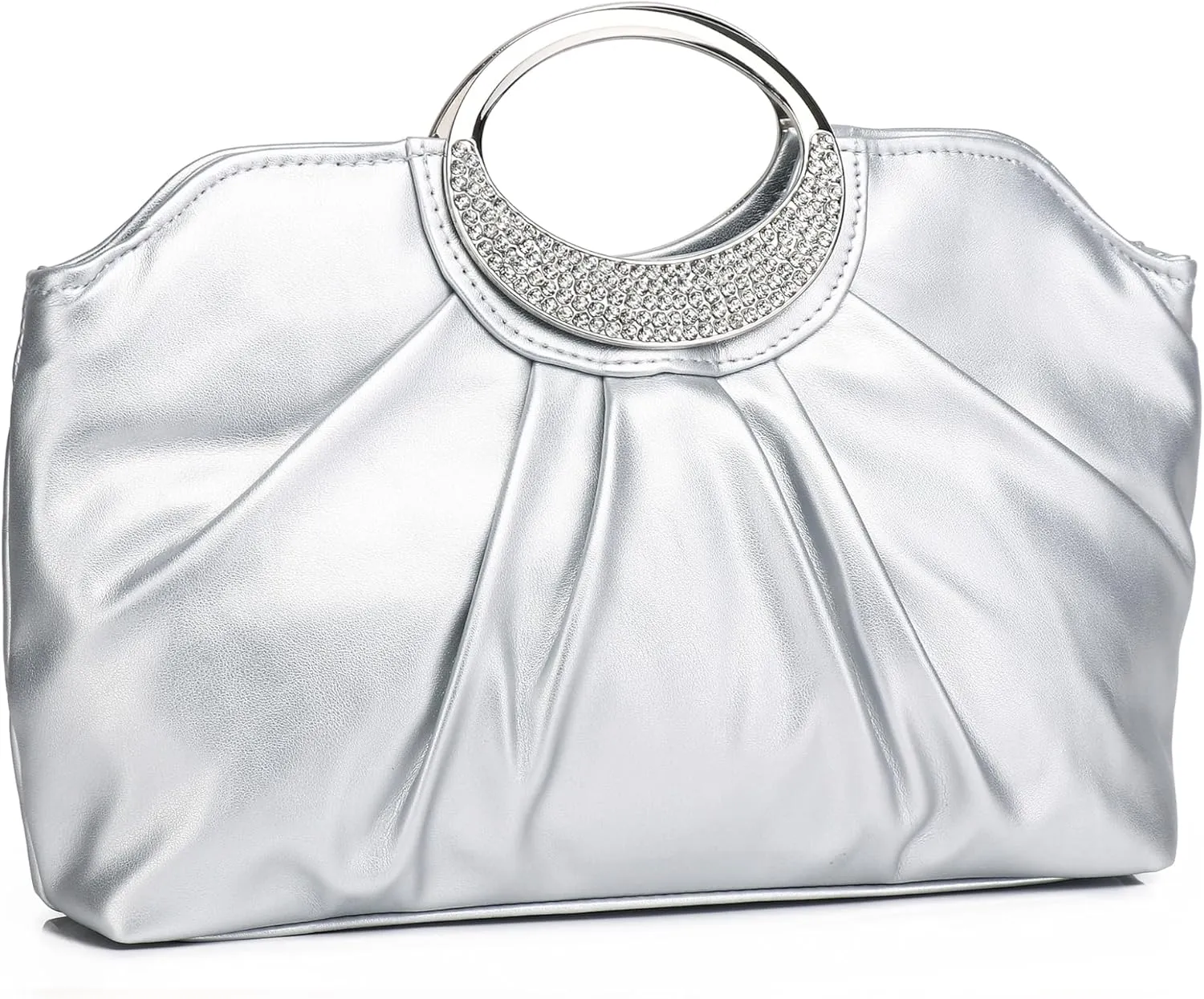 Fashion Clutch Purses Elegant Pleated for Women Formal/Casual, Fashion PU Leather Purse for Prom, Cocktail and Wedding