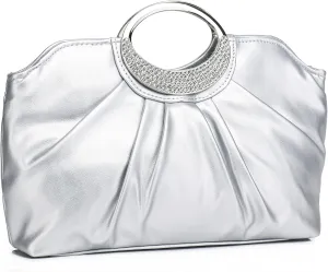 Fashion Clutch Purses Elegant Pleated for Women Formal/Casual, Fashion PU Leather Purse for Prom, Cocktail and Wedding