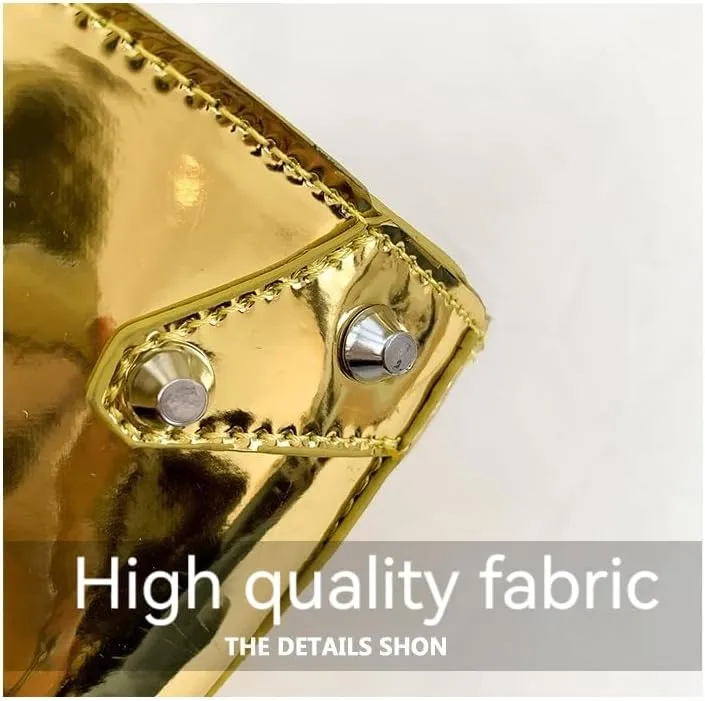 Fashion Crossbody Bag for Women, Shiny Y2K Shoulder Bag Handbags Top Handle Bag Women Ladies Grunge Sling Purse Casual (golden)