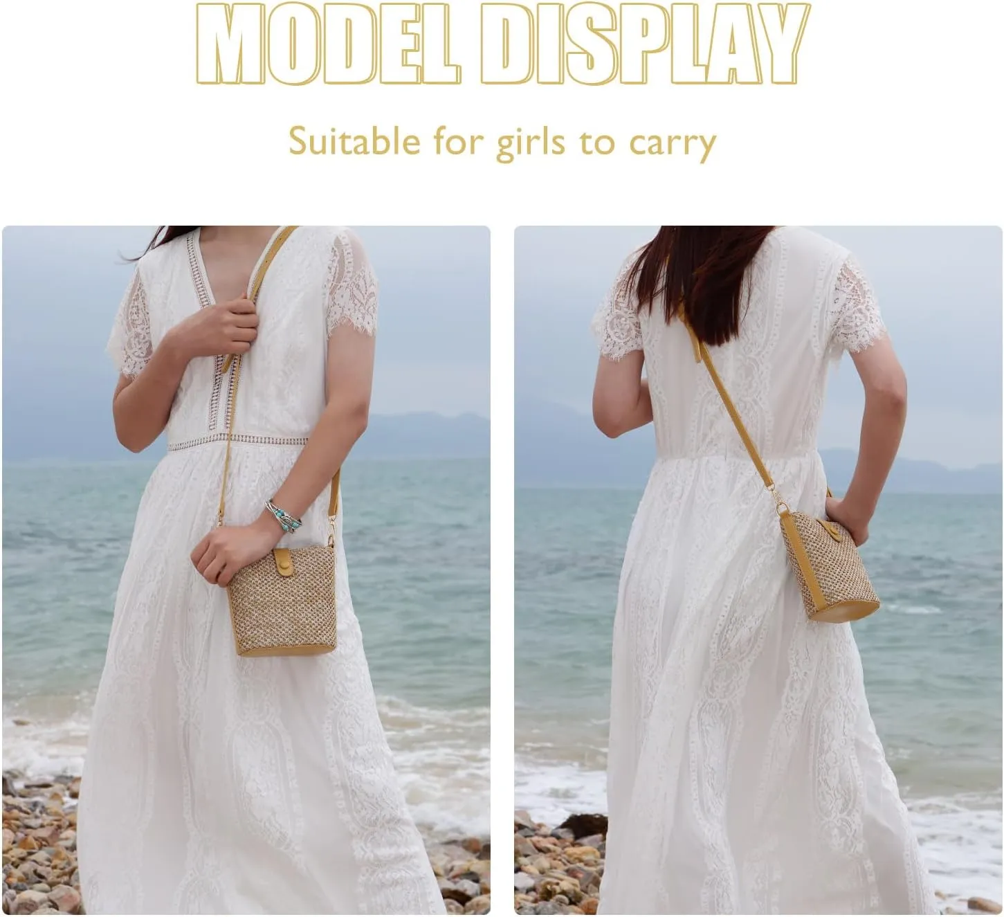 Fecialy Straw Crossbody Bag for Women Handmade Rattan Shoulder Bags Beach Summer Handwoven Straw Clutch Purse