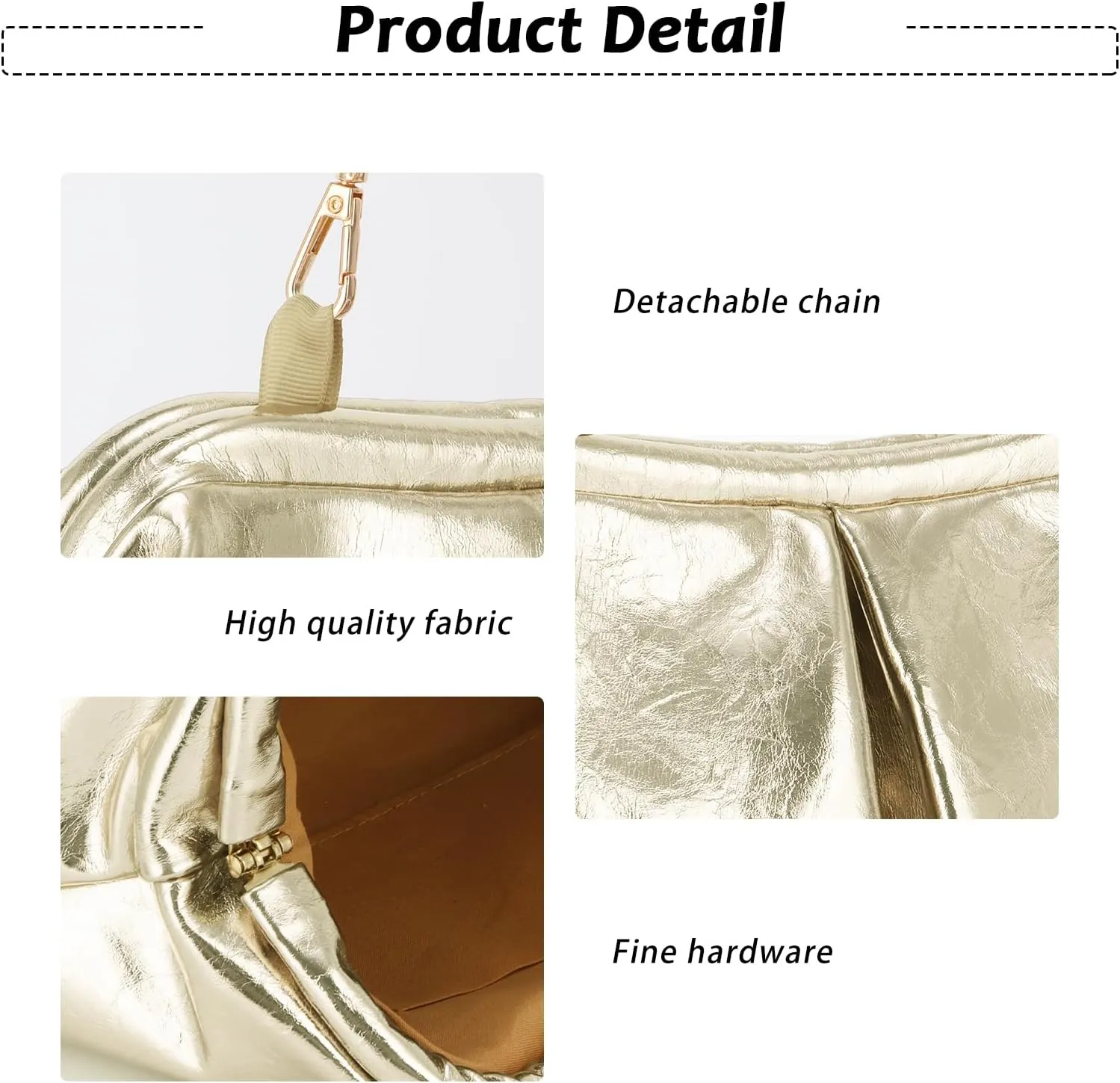 Fecialy Women's PU Leather Clutch Purse Ruched Handbags Formal Evening Bag Chic Soft Dumpling Crossbody Bag Party Wedding