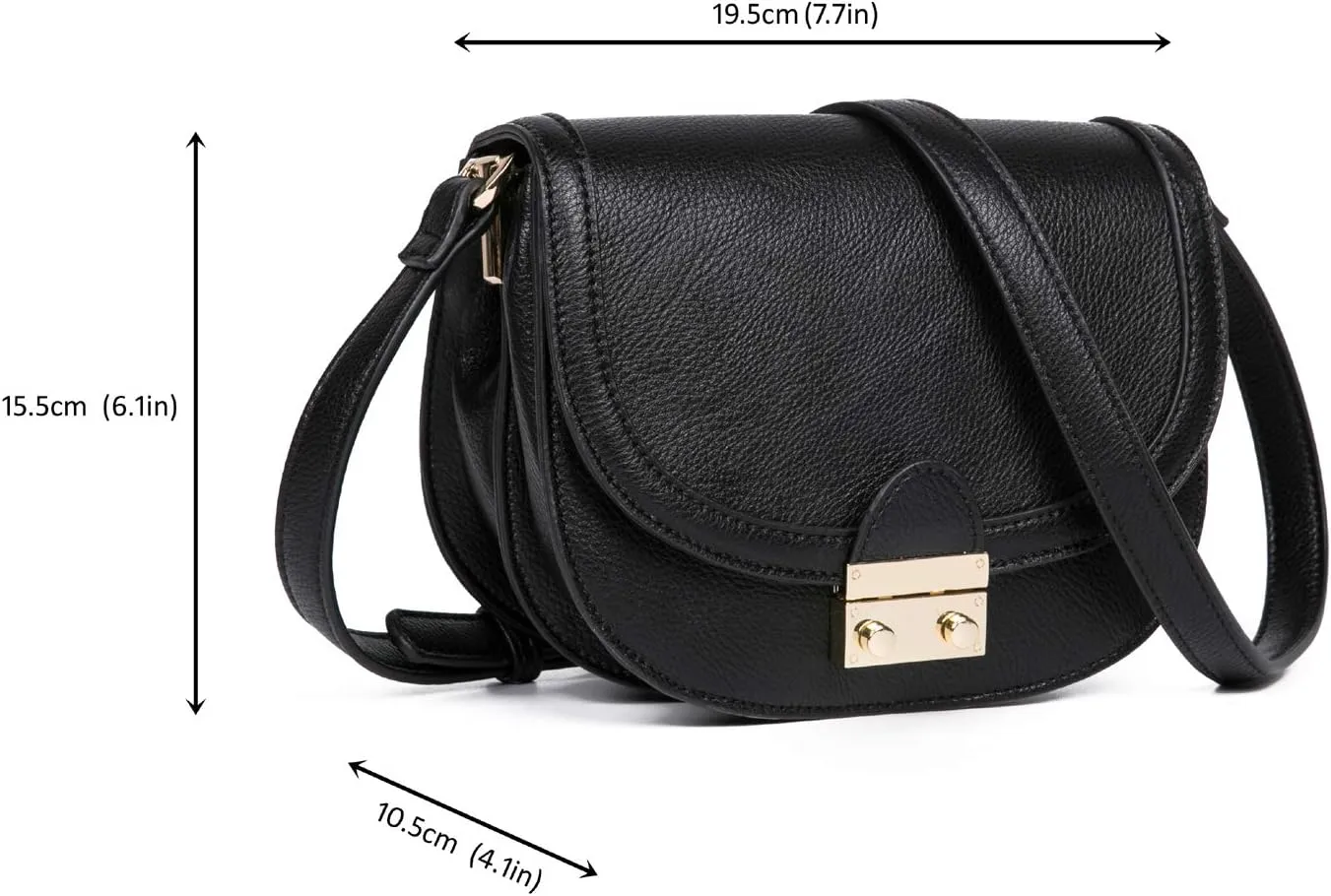 FEVERSOLE Crossbody Bag Vegan Leather Women Retro Small Saddle Satchel Shoulder Bag Tote With Long Adjustable Strap