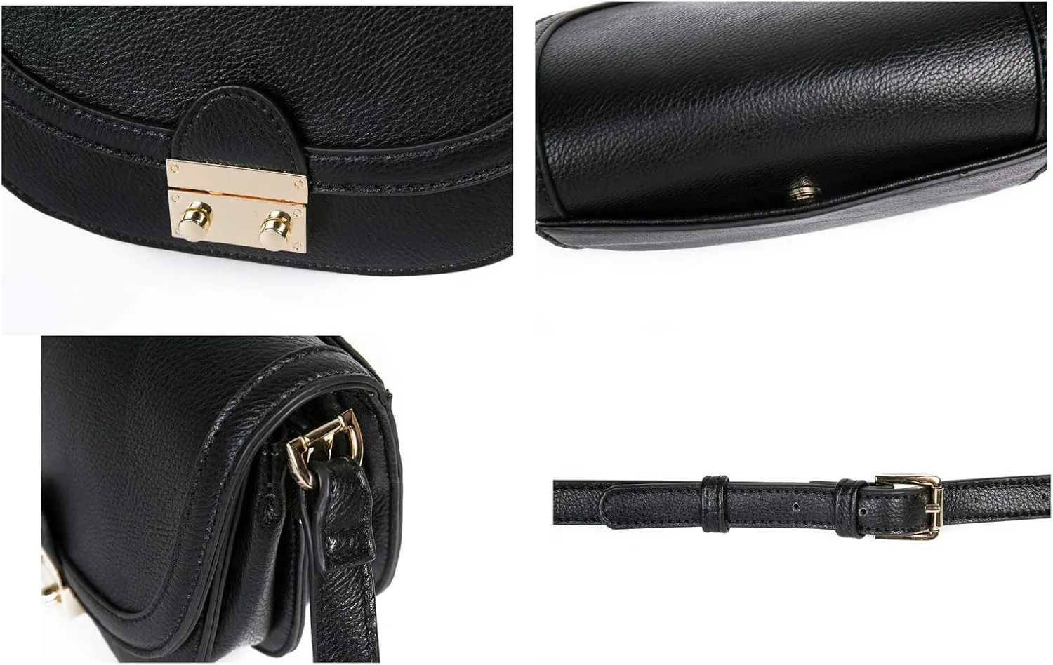 FEVERSOLE Crossbody Bag Vegan Leather Women Retro Small Saddle Satchel Shoulder Bag Tote With Long Adjustable Strap