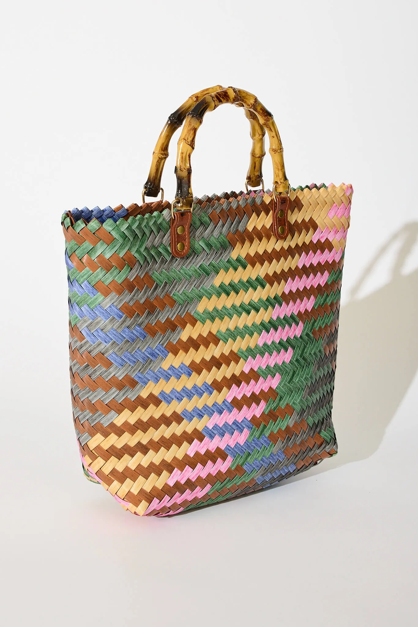Fiesta Tote Bag In Multi Rattan
