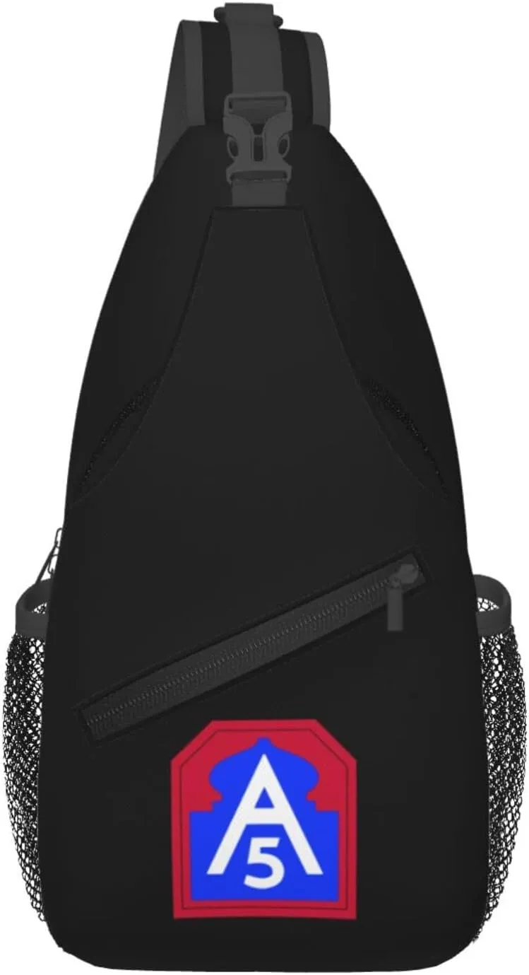 Fifth Army Shoulder Sleeve Insignia Crossbody Bags For Women Men Chest Backpack Gym Shoulder Bag Travel Outdoor Sports Casual Crossbody Bags
