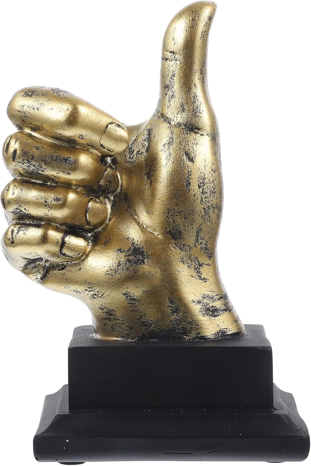 Finger Gesture Desk Statues Golden Hand Sculpture Shelf Thumb Up Gesture Figurines for Home Living Room Cabinet Decoration