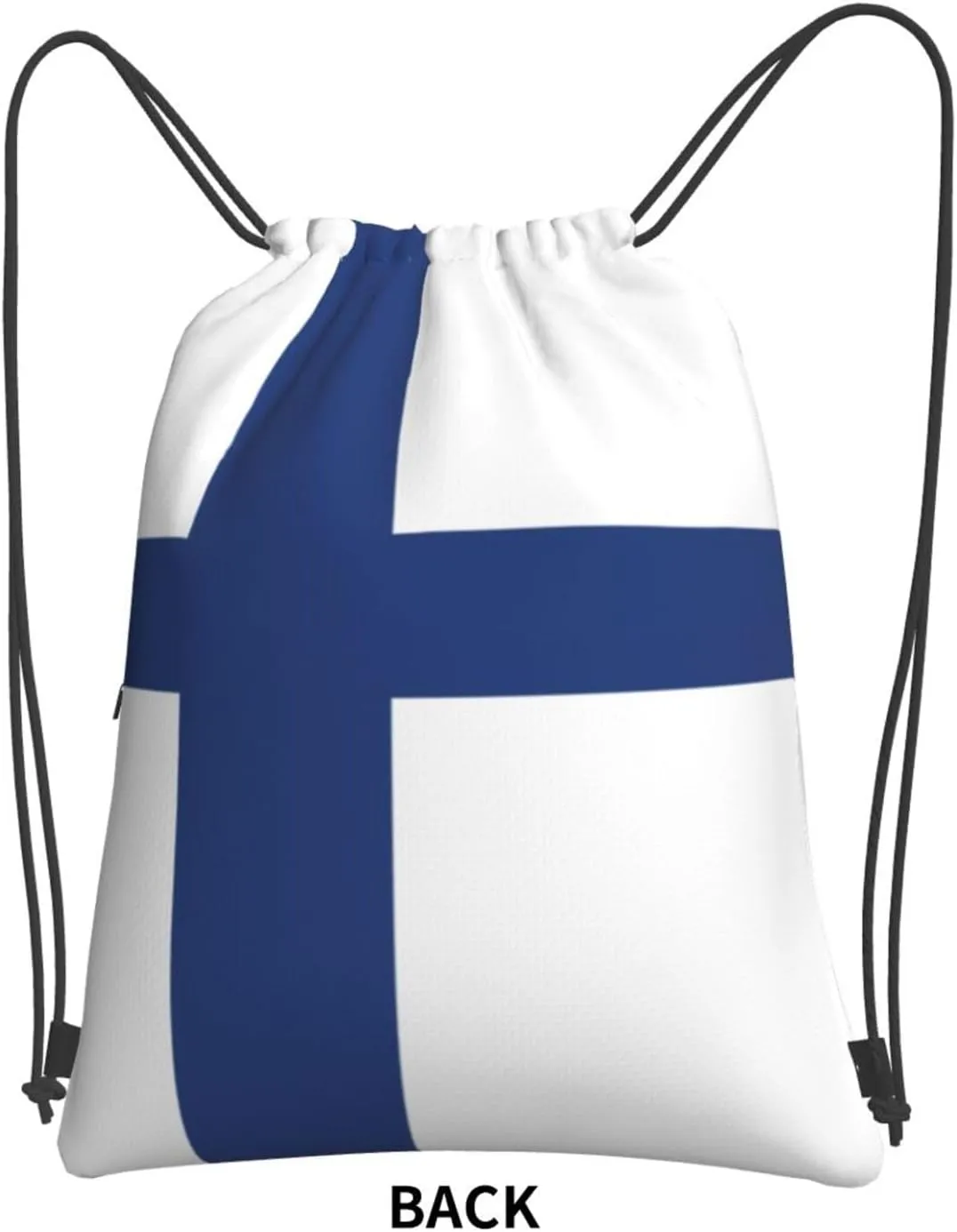 Finnish Flag Drawstring Backpack Sports Gym Bag For Women Men Traveling