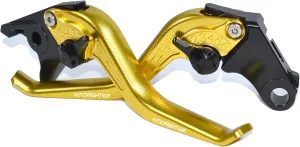 Fishbone Pattern Short Brake Clutch Lever Set Compatible with MV Agusta F3 675/ F3 800 (NOT, AGO, RC, AMG), CNC Aluminum Alloy Made (Gold)