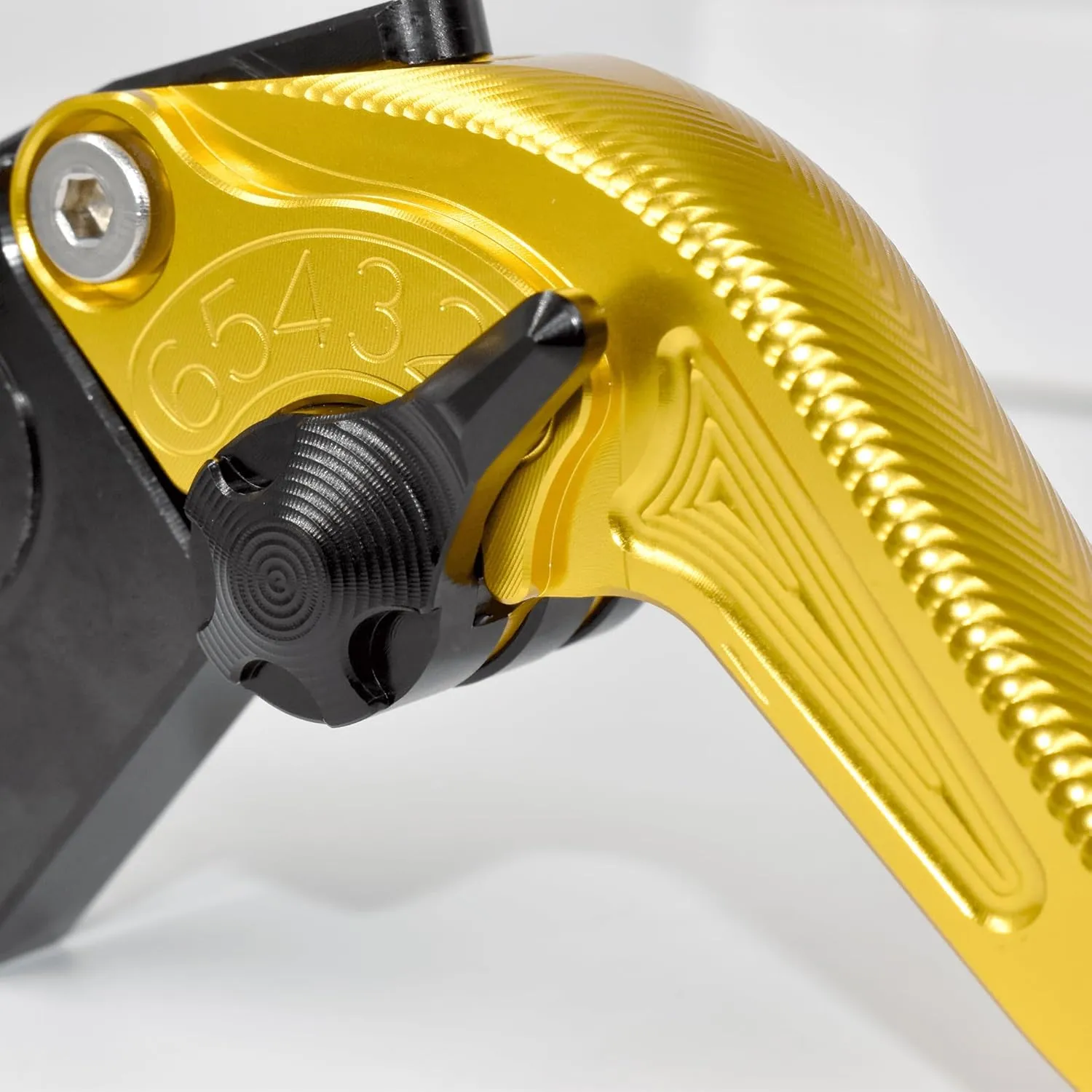 Fishbone Pattern Short Brake Clutch Lever Set Compatible with MV Agusta F3 675/ F3 800 (NOT, AGO, RC, AMG), CNC Aluminum Alloy Made (Gold)