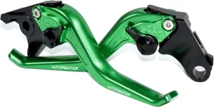 Fishbone Pattern Short Brake Clutch Lever Set Compatible with MV Agusta F3 675/ F3 800 (NOT, AGO, RC, AMG), CNC Aluminum Alloy Made (Green)