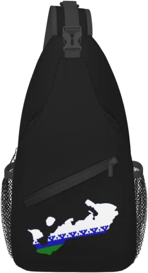 Flag Map of Nenets Autonomous Okrug Crossbody Bags For Women Men Chest Backpack Gym Shoulder Bag Travel Outdoor Sports Casual Crossbody Bags