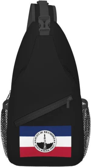 Flag Of Brandon, Mississippi Crossbody Bags For Women Men Chest Backpack Gym Shoulder Bag Travel Outdoor Sports Casual Crossbody Bags