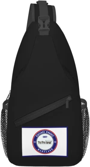 Flag Of Carroll County, Maryland Crossbody Bags For Women Men Chest Backpack Gym Shoulder Bag Travel Outdoor Sports Casual Crossbody Bags