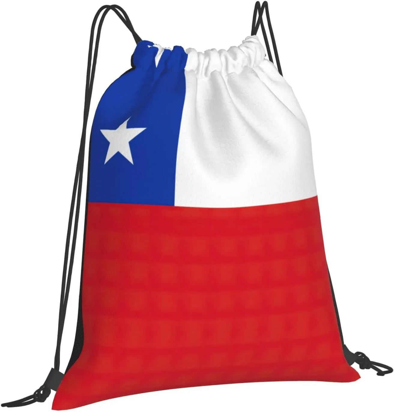 Flag Of Chile Drawstring Backpack Sports Gym Bag String Cinch Pouch For Daily Use