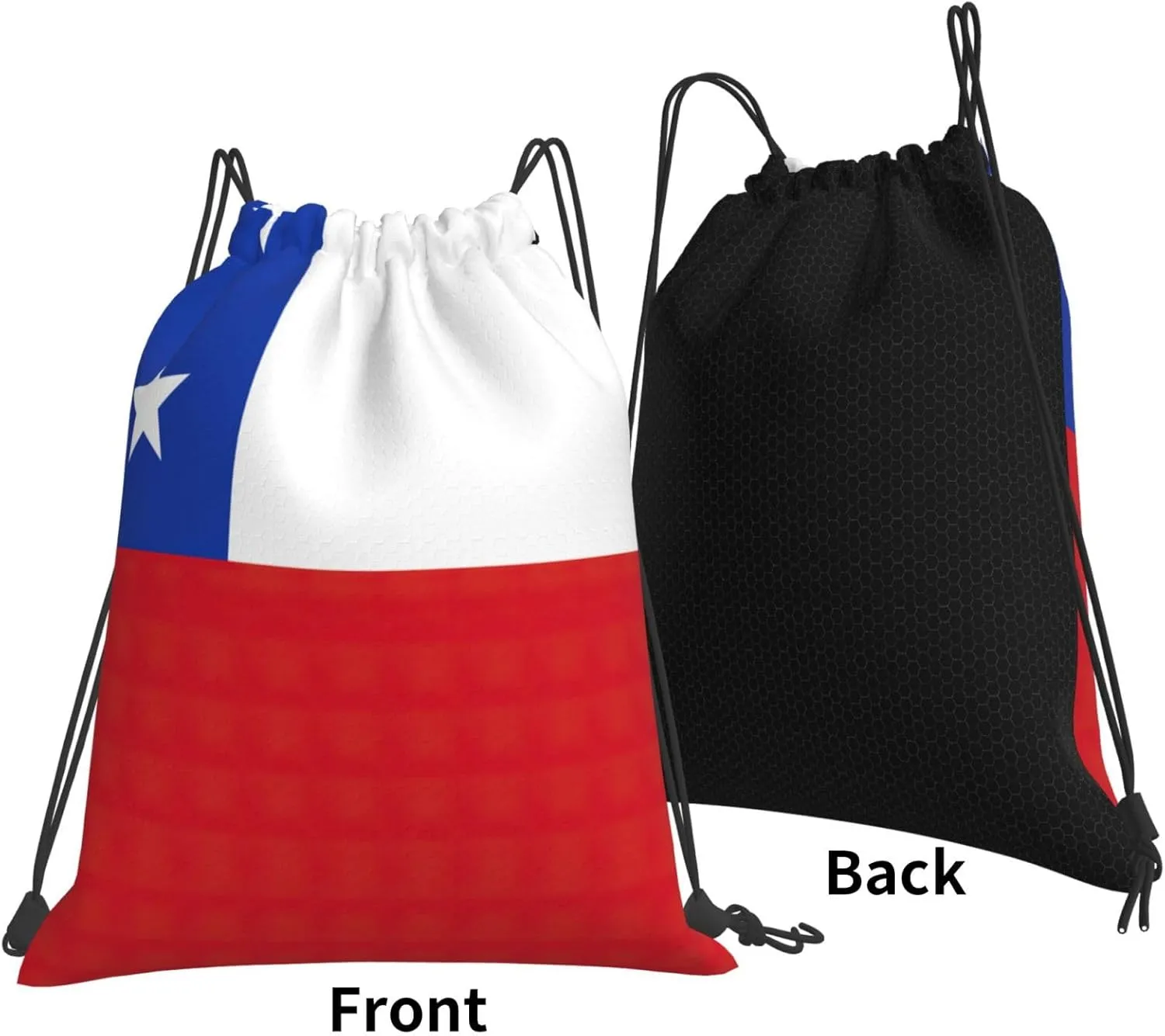 Flag Of Chile Drawstring Backpack Sports Gym Bag String Cinch Pouch For Daily Use