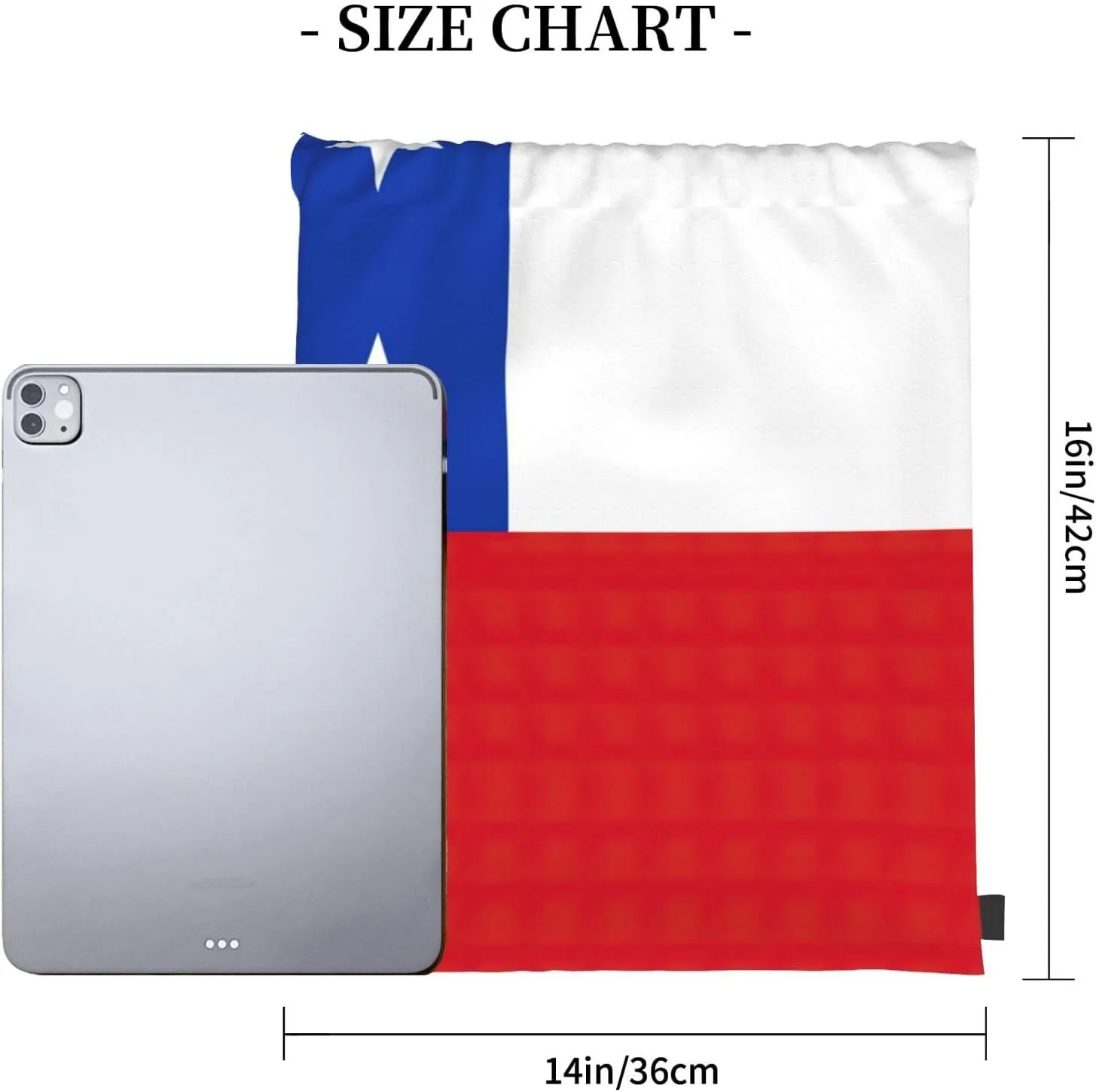 Flag Of Chile Drawstring Backpack Sports Gym Bag String Cinch Pouch For Daily Use