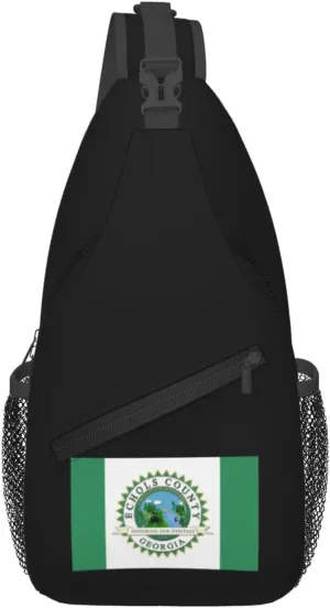 Flag Of Echols County, Georgia Crossbody Bags For Women Men Chest Backpack Gym Shoulder Bag Travel Outdoor Sports Casual Crossbody Bags
