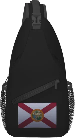 Flag Of Florida Knitting Effect Crossbody Bags For Women Men Chest Backpack Gym Shoulder Bag Travel Outdoor Sports Casual Crossbody Bags