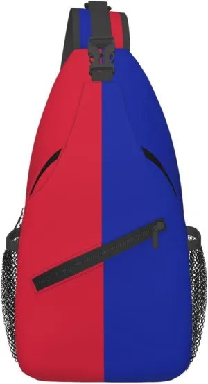 Flag of Haiti (civil) Crossbody Bags For Women Men Chest Backpack Gym Shoulder Bag Travel Outdoor Sports Casual Crossbody Bags