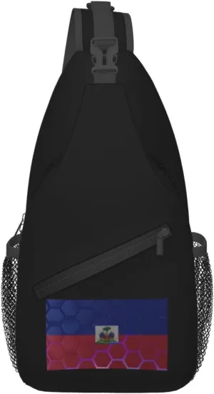 Flag Of Haiti Crossbody Bags For Women Men Chest Backpack Gym Shoulder Bag Travel Outdoor Sports Casual Crossbody Bags