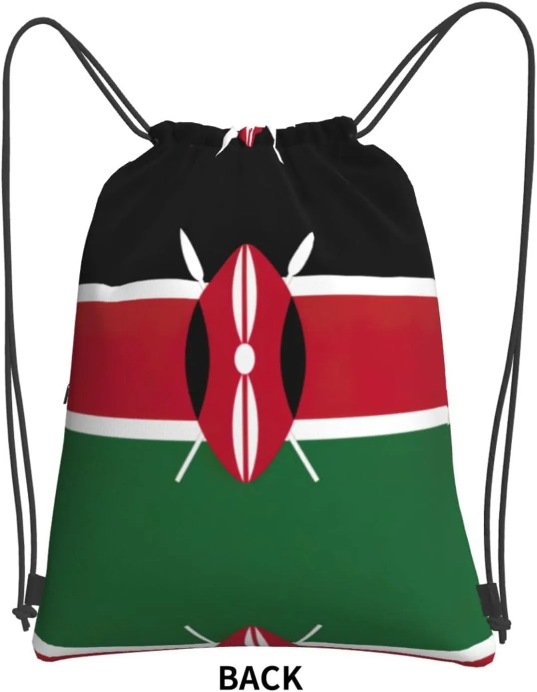 Flag Of Kenya Drawstring Gym Bag Sports String Backpack For Beach Picnic, Family Outing