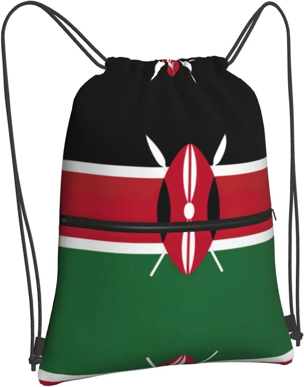 Flag Of Kenya Drawstring Gym Bag Sports String Backpack For Beach Picnic, Family Outing
