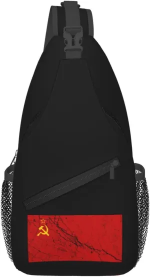 Flag Of The Soviet Union Texture Effect Crossbody Bags For Women Men Chest Backpack Gym Shoulder Bag Travel Outdoor Sports Casual Crossbody Bags