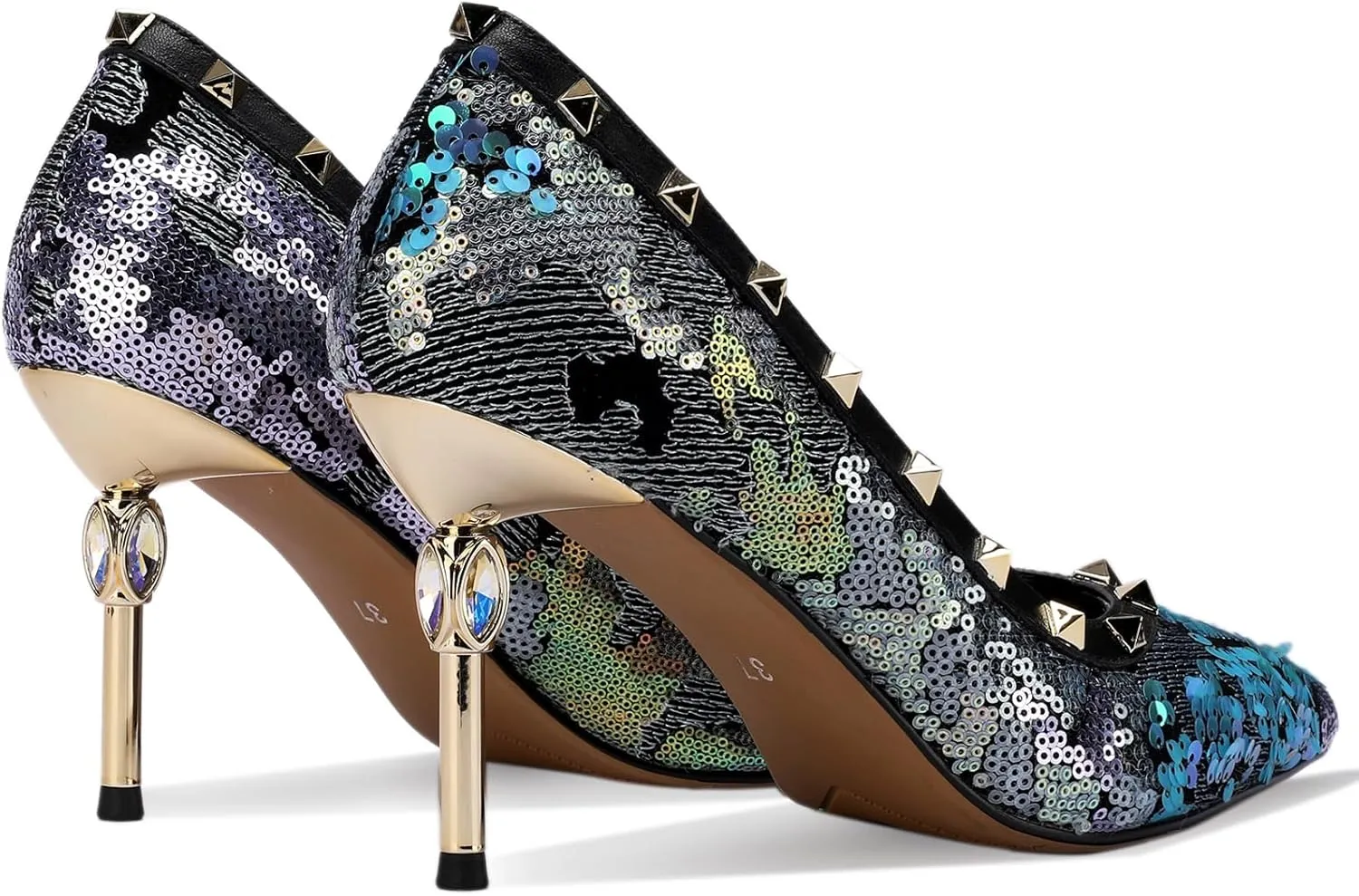 Floral High Heels for Women Stiletto Pointed Toe Pumps Closed Toe Dressy Comfortable Sexy Elegantes Wedding Slip On Formal Prom Sparkly 3 Inch Pump