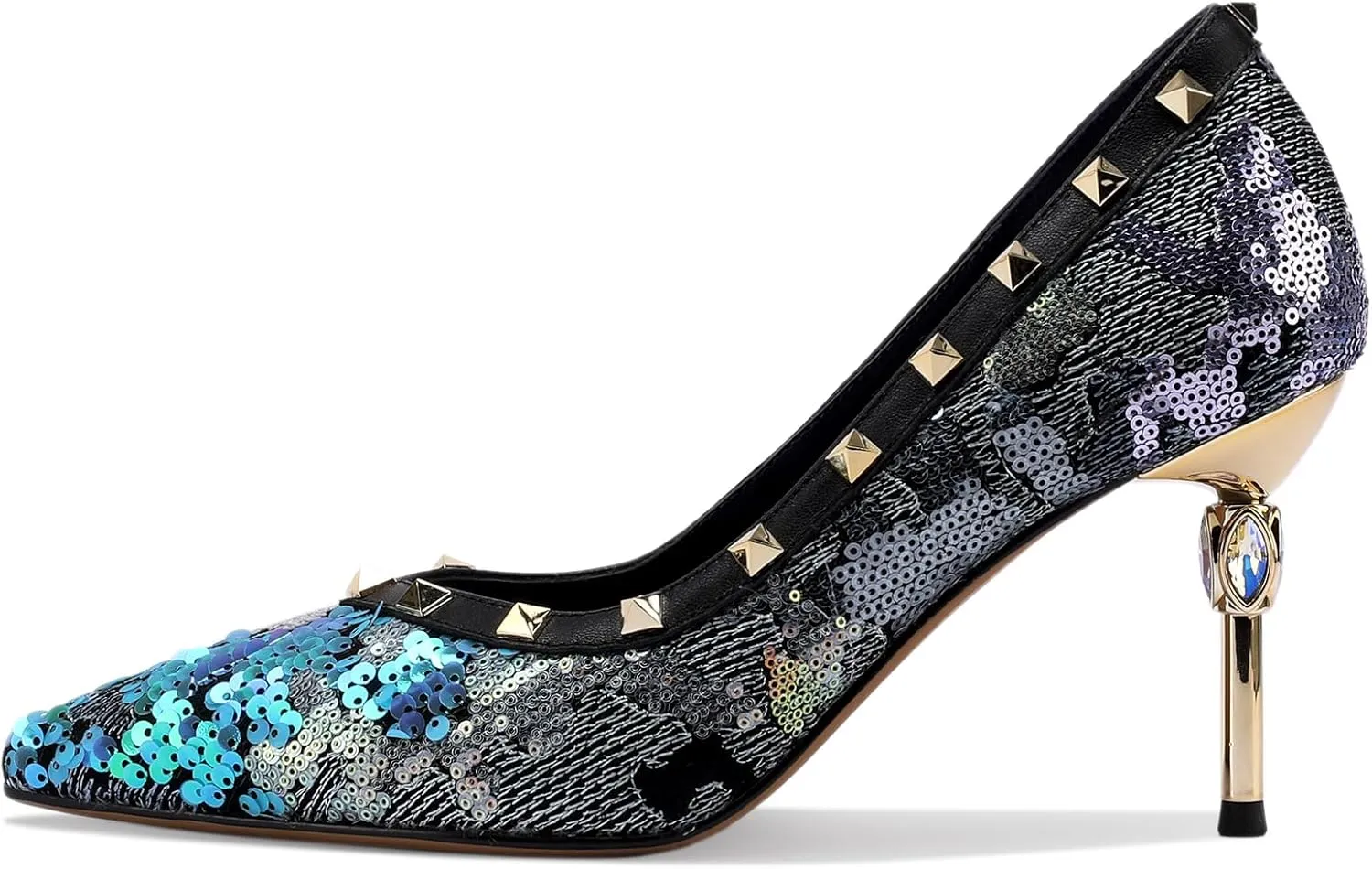 Floral High Heels for Women Stiletto Pointed Toe Pumps Closed Toe Dressy Comfortable Sexy Elegantes Wedding Slip On Formal Prom Sparkly 3 Inch Pump