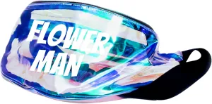 Flower Man Holographic Metallic Fanny Pack (Clear V1 w/White Text)