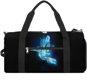 Flying Crystal Hummingbird Gym Bag for Men Women Travel Duffle Bags with Shoes Compartment Swim Dance Yoga