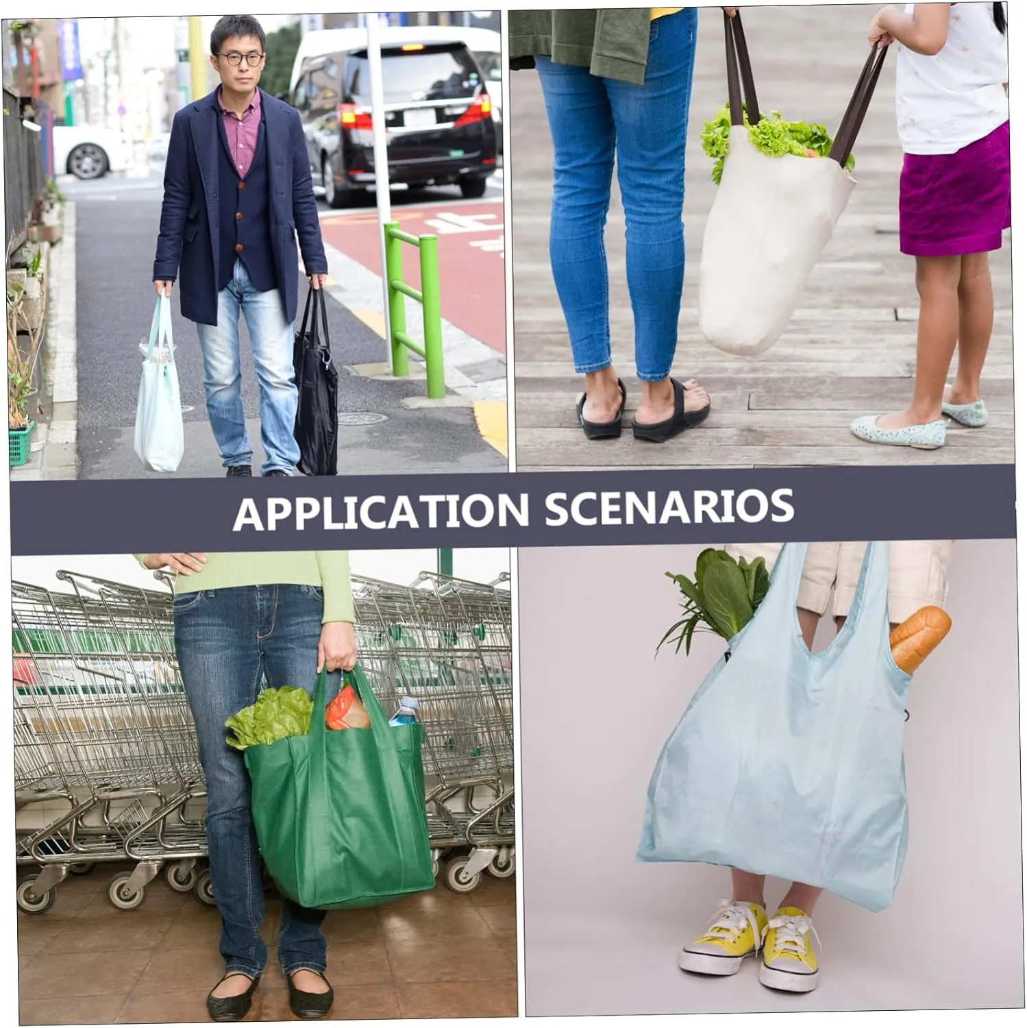 Folding Reusable Bag Lip Gloss Containers Tote Pouch Pocket Shopping Bag Supermarket Storage Bags