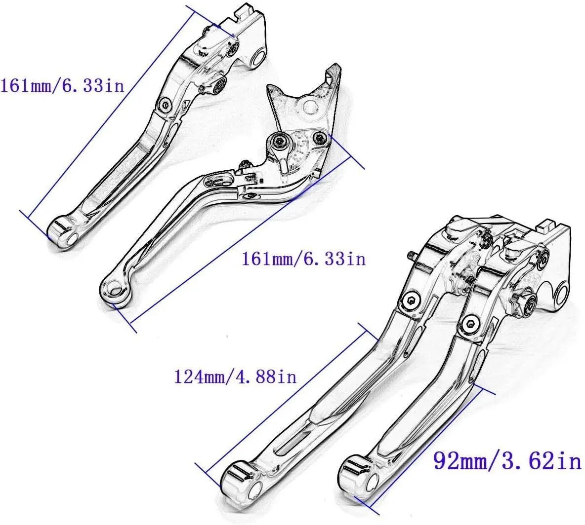 for CBF600 N NA S SA for CBF 600 600SA 2004 2005 2006 2007 2008 2009 2010 2011 2012 Adjustable Brake Clutch Lever Grip Brake Clutch Lever(177mm Orange)