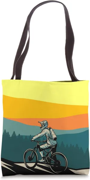 For Downhill Biking - Retro Mountain Bike Design Tote Bag
