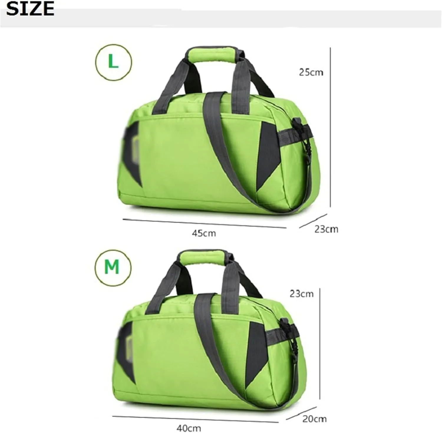 for Women Fashion Men Training Gym Bag Nylon Ultralight Travel Sports Bags for Fitness Yoga Handbag Short Trip Luggage (Black-Medium)
