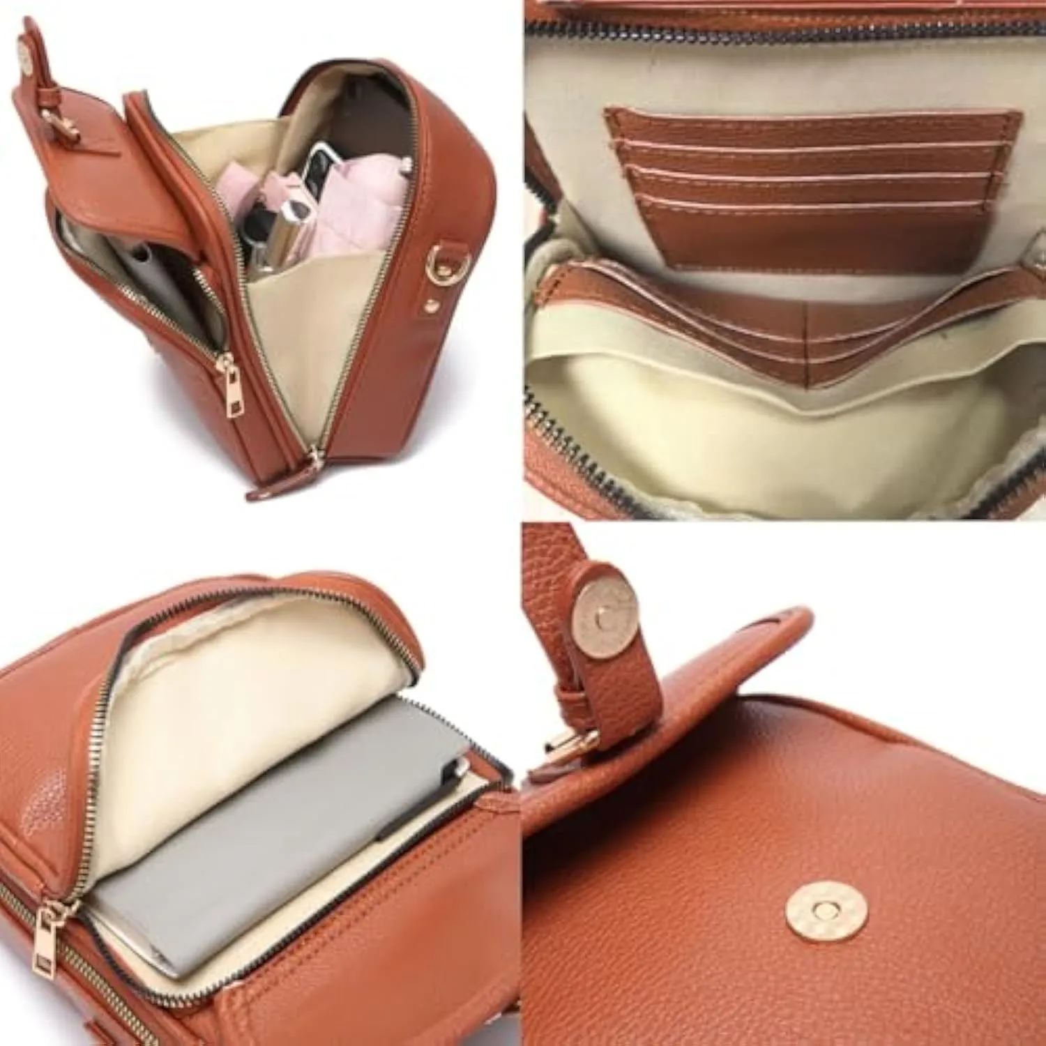 Forcipower Crossbody Leather Bag,Anti-theft Forcipower07 Purse with RFID,Large Capacity Cross Body Bags for Women