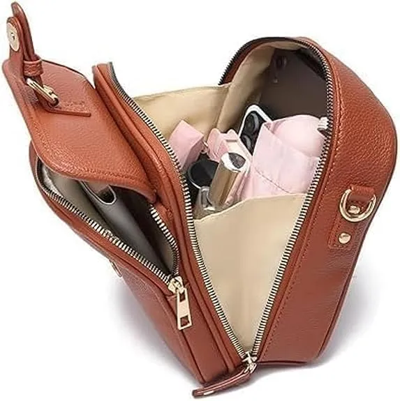 Forcipower Urvashi Crossbody Bag,Zealburst Crossbody Leather Bag,Vintage Double Layer Large Capacity Cross Body Bags