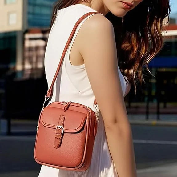 Forcipower Urvashi Crossbody Bag,Zealburst Crossbody Leather Bag,Vintage Double Layer Large Capacity Cross Body Bags