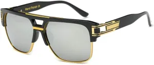Freckles Mark 70s Retro Sunglasses Mens Womens Trendy Square Gold Metal Sun Glasses Vintage Gangster Style