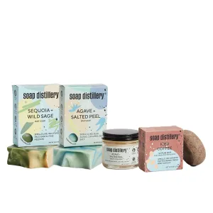 Fresh and Clean Starter Pack - Agave   Salted Peel - Coffee   Peppermint - Body Scrub for Cellulite - Invigorating Fragrance