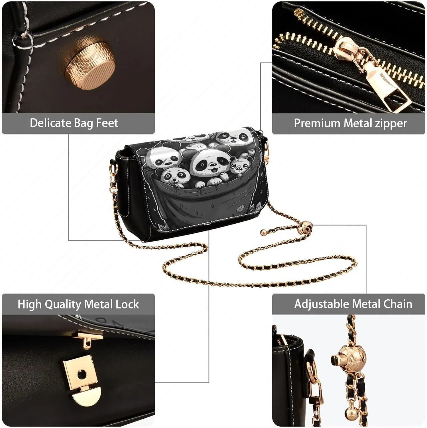 GAIGEO Needle Tube Vintage Plant Flower Crossbody Bag with Long Strap, Leather Shoulder Bag, Medium Crossbody Bags for Women
