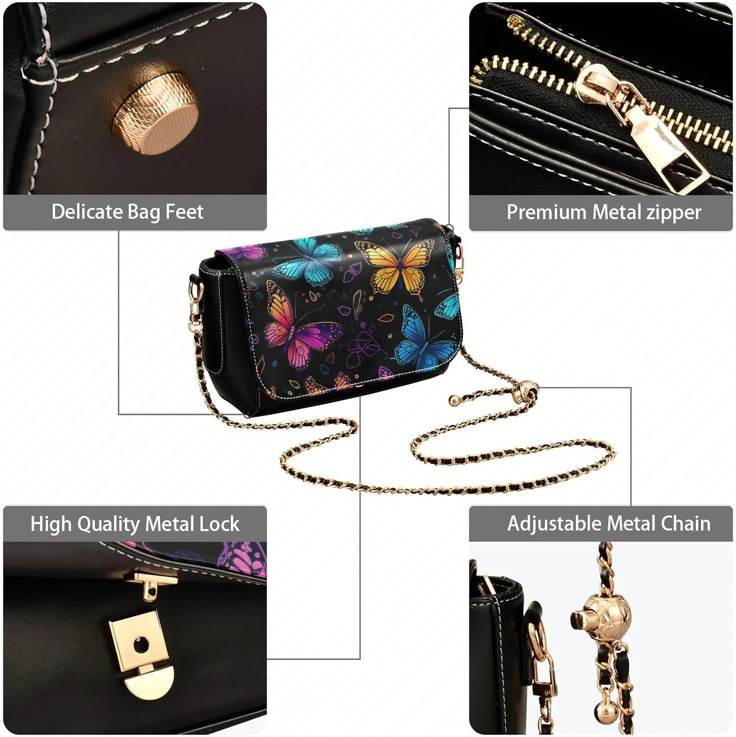 Galaxy Wallpaper Leather Cross Body Bag, Leather Crossbody Bags for Women Medium Size