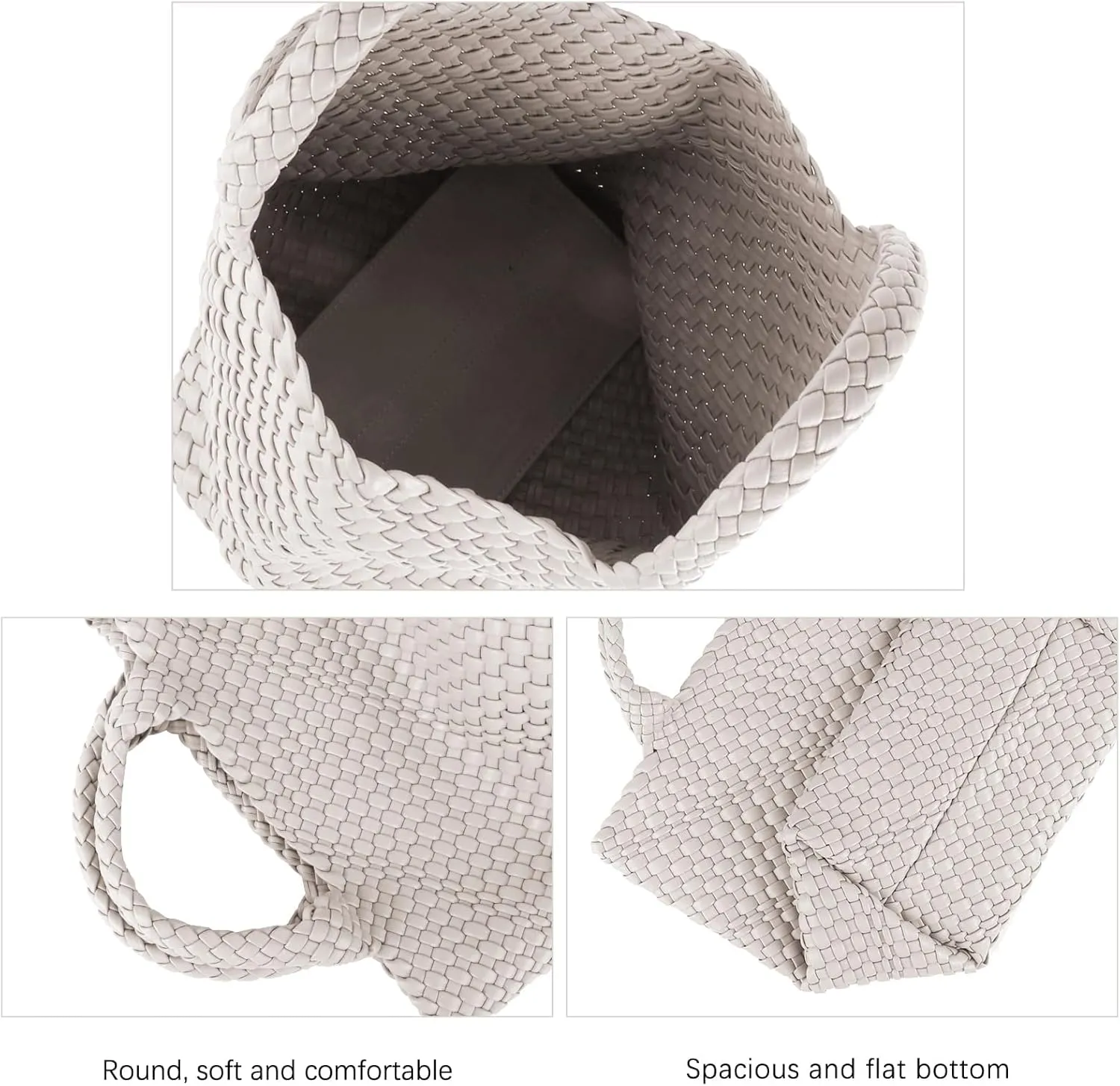 GBB Woven Bag for Women PU Leather Handwoven Tote Bag Large Handbag with Clutch Handmade Casual Purses Shopper Shoulder Bags
