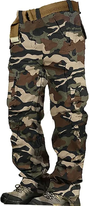 Gear Men's Hiking Tactical Sweatpants Waist Denim Long Pants Men's Casual Cargo Pants Sweatpants for Men Men's Camo