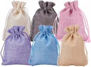 GEERYZHE Bags, 30 Pcs with Traction Rope Bag Burlap Bags for Christmas Weddings Parties