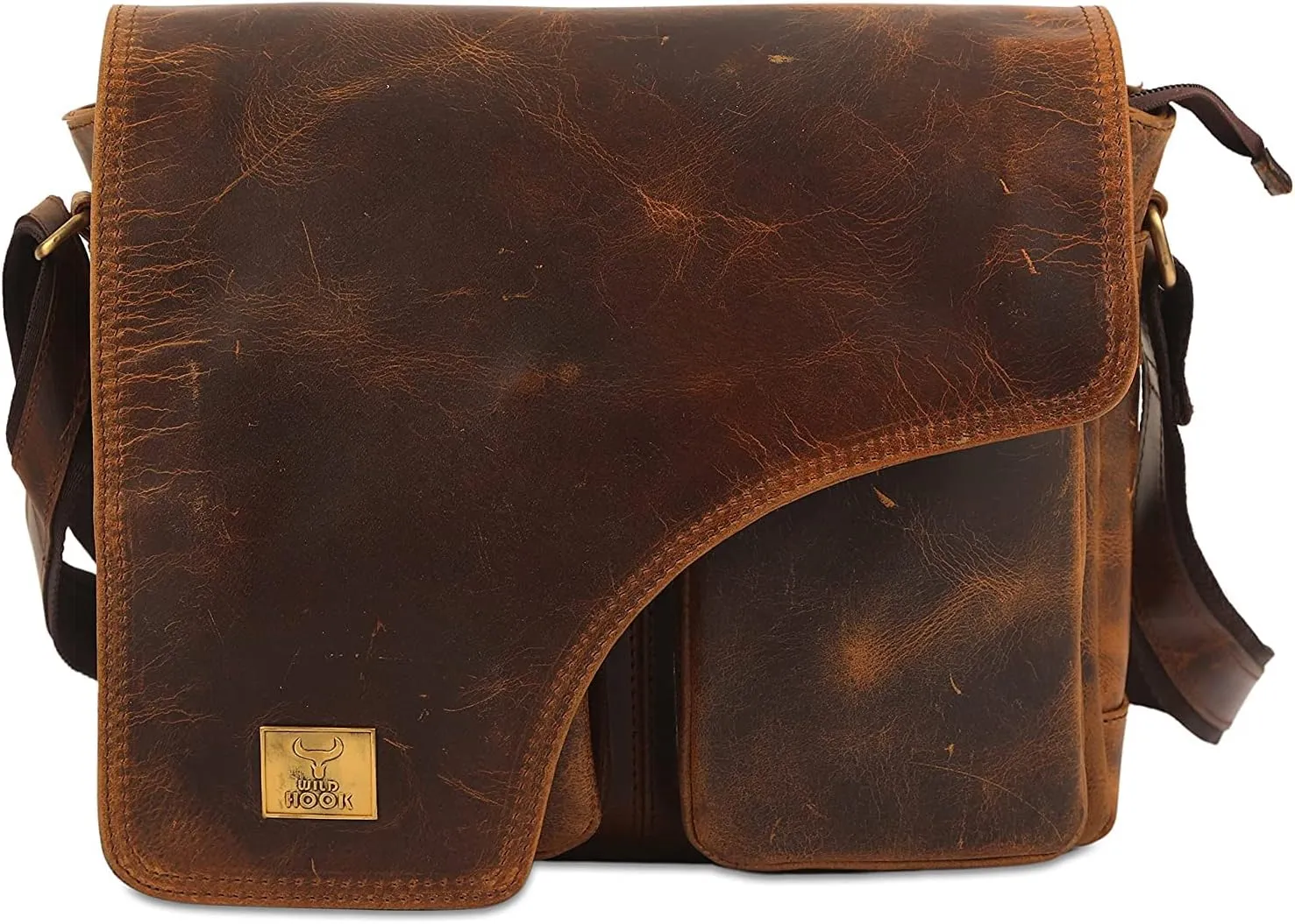 Genuine Leather Messenger Bag, Sling Bag Crossbody Shoulder Bags for Travel Work Business Men Women