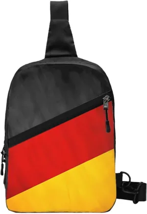 German Flag Packable Crossbody Bag Portable Sling Bags Foldable Travel Daypack Reusable Sports Shoulder Backpack Diagonally Chest Bag for Workout