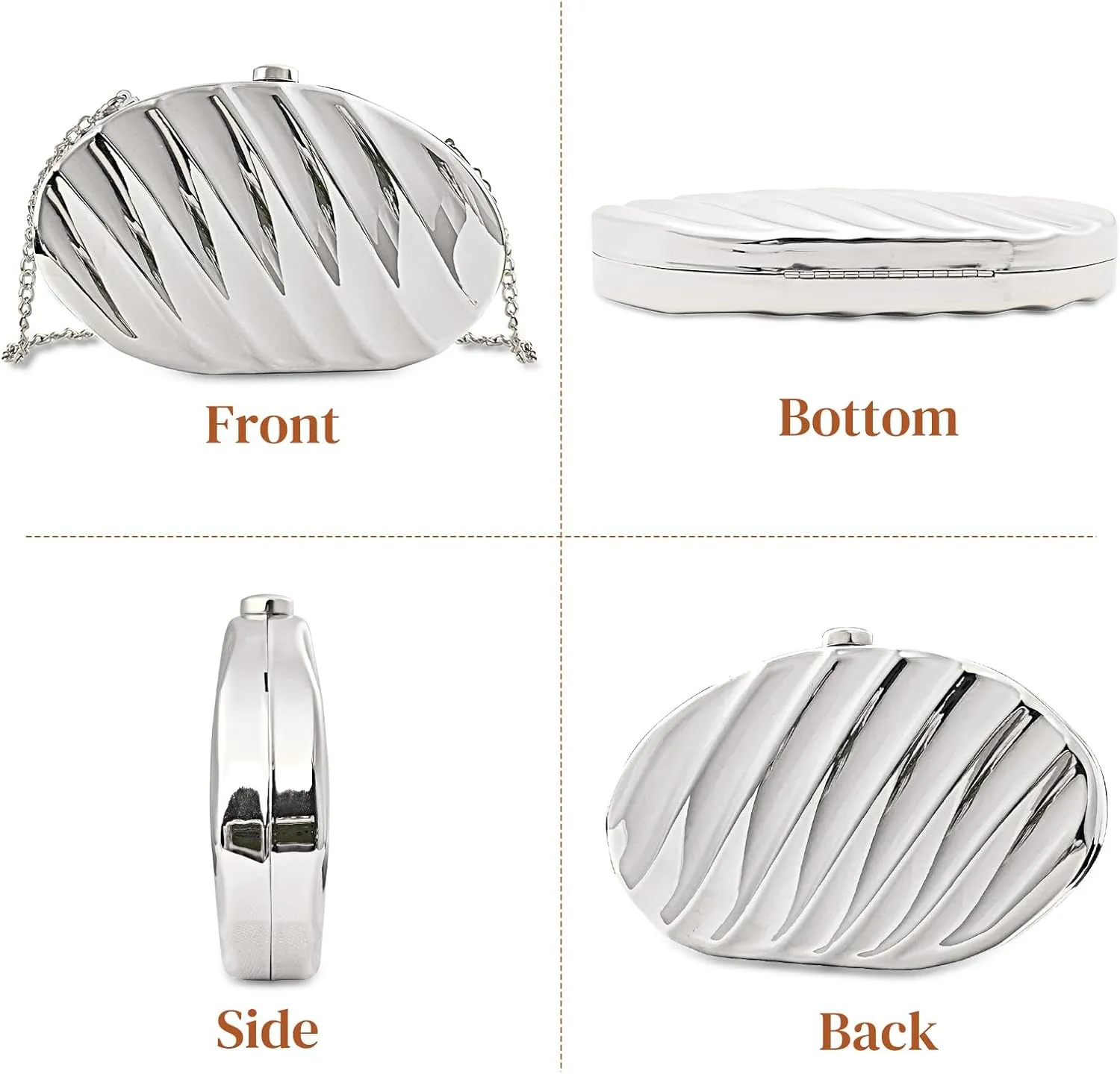 Gets Acrylic Clutch Purses for Women Gold Metallic Purse Silver Unique Handbag for Wedding Party Prom