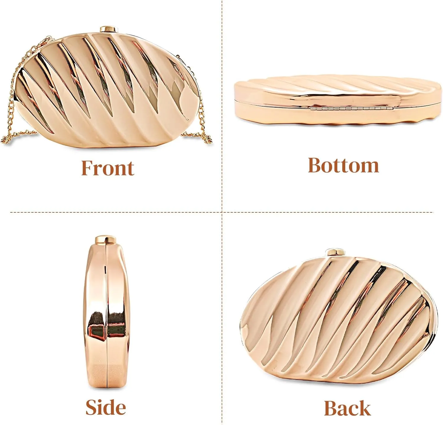 Gets Acrylic Clutch Purses for Women Gold Metallic Purse Silver Unique Handbag for Wedding Party Prom