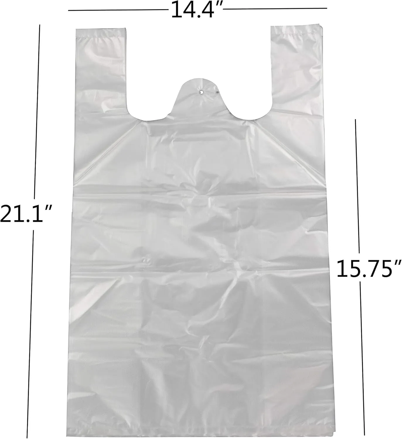 Ggbin Handled Shopping Bags/Plastic T shirt Bags, 21.1" by 14.14" (1000 Counts)